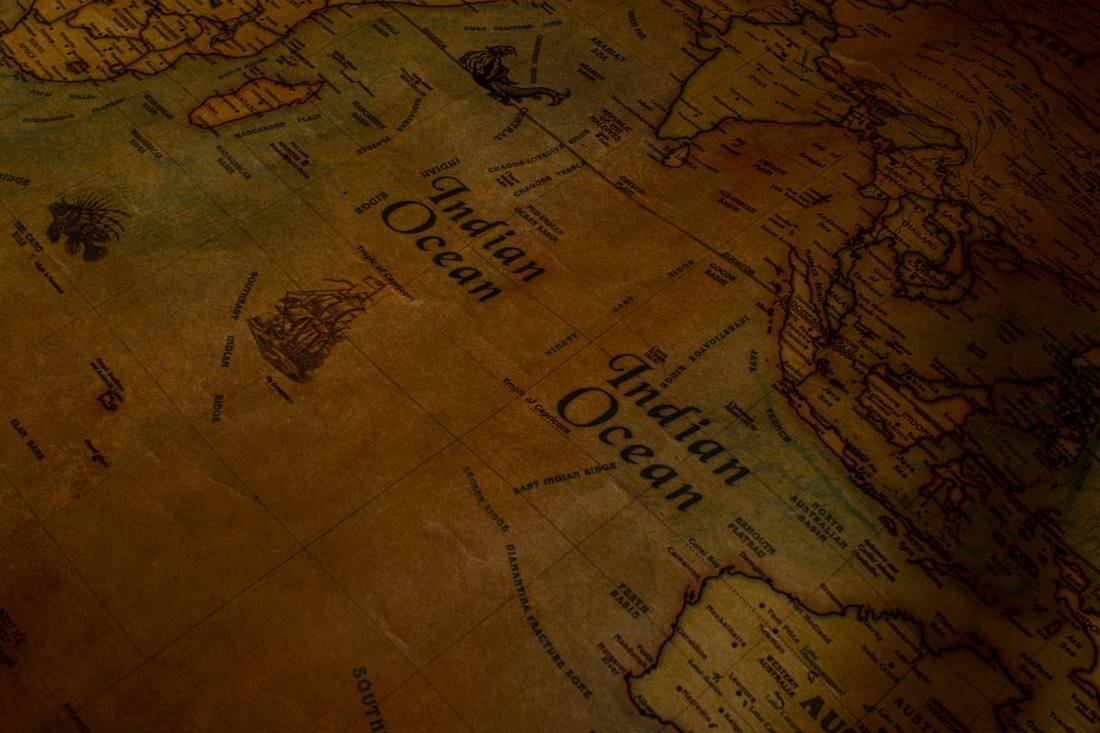 Vintage map of the Indian Ocean